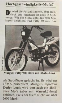 Malaguti-Fifty-80ccm-Hochgeschwindigkeits-Mofa